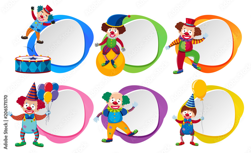 Six Clowns and Colour Template Six Clowns and Colour Template