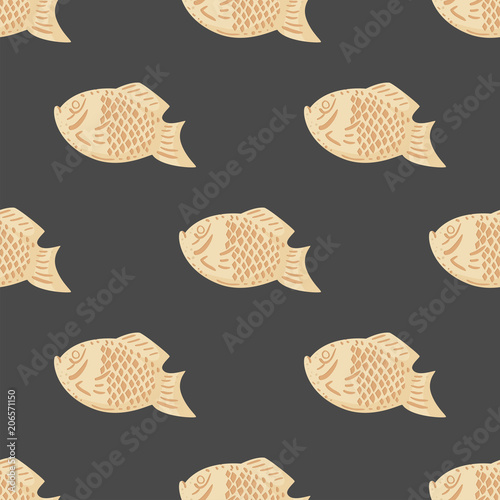 Beautiful seamless pattern with colorful sea fishes marine underwater aquariu...
