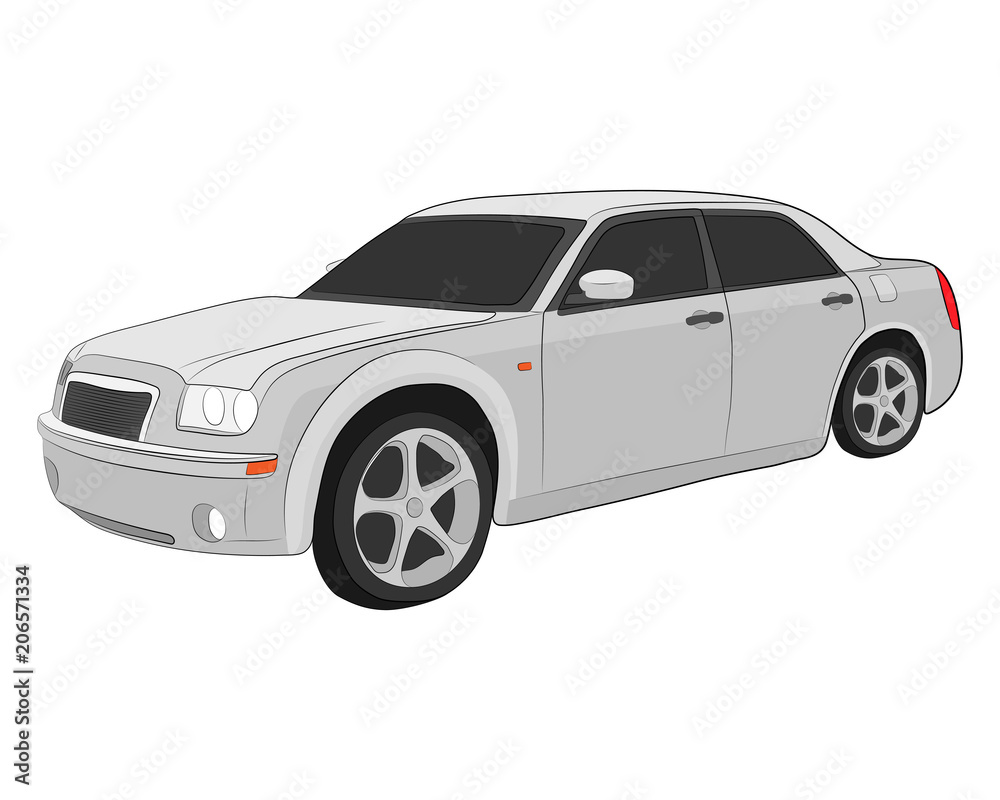 city car vector drawing illustration
