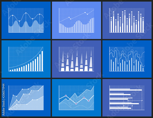 Statistical and Analytical Monochrome Graphics Set