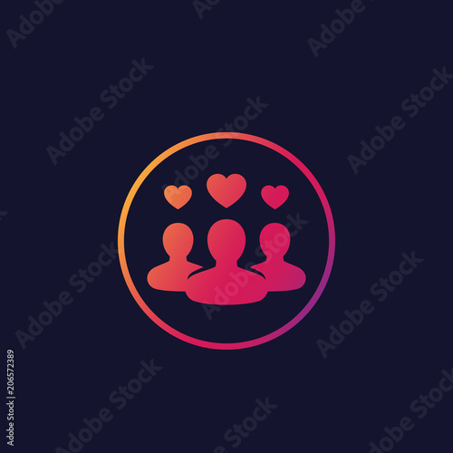 Happy customers, client satisfaction vector icon