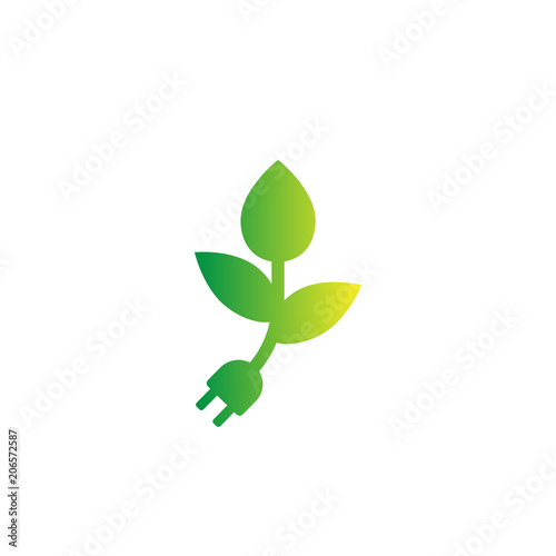 plant with electric plug, green energy concept © nexusby