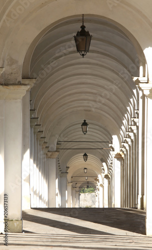 Vicenza Italy the long covered portico that leads to the sanctua
