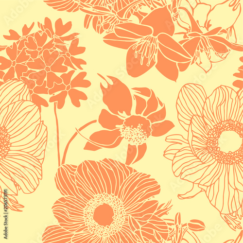 Seamless pattern with floral ornament