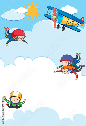 People Tandem and Free Skydiving
