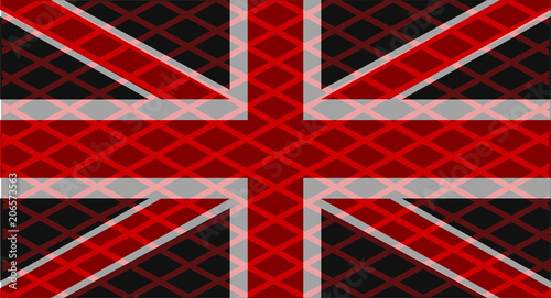 British flag with rhombs pattern background