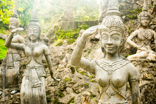 Statues at secret garden on the Koh Samui Island in Thailand