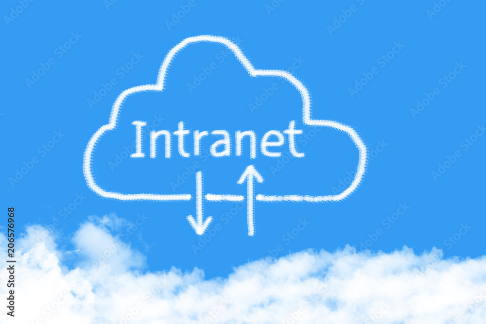 concept cloud intranet shape on blue sky concept cloud intranet shape on blue sky