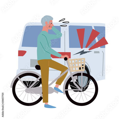 自転車　接触事故　イラスト
