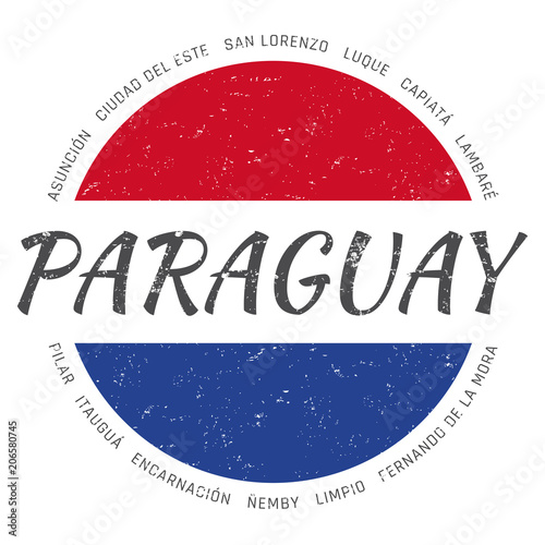 Paraguay grunge button
