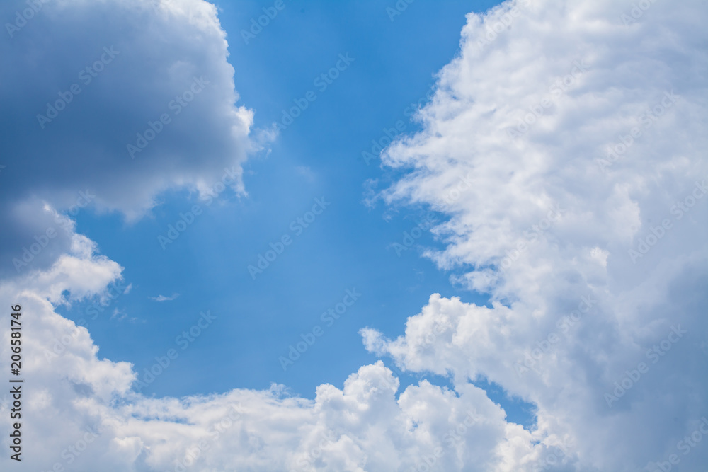 white clouds against blue sky background