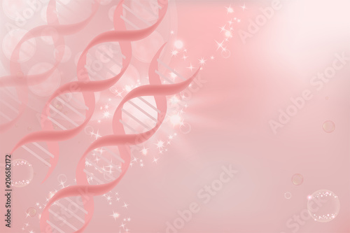 DNA background with space for text for cosmetic or healthcare, vector illustration.	