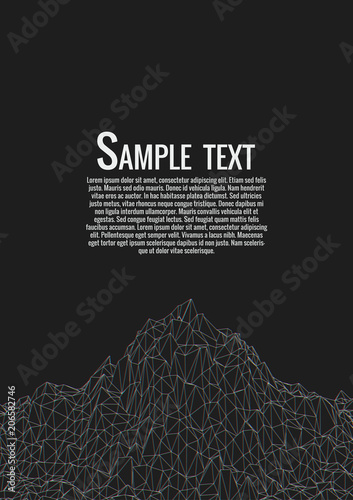 Abstract polygonal geometric shape on dark BG