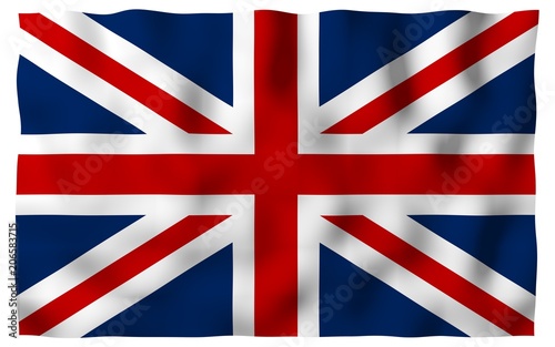 Waving flag of the Great Britain. British flag. United Kingdom of Great Britain and Northern Ireland. State symbol of the UK