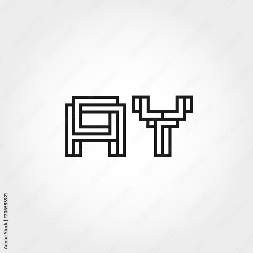 Initial Letter AY Logo Design Initial Letter AY Logo Design