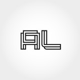 Initial Letter AL Logo Design