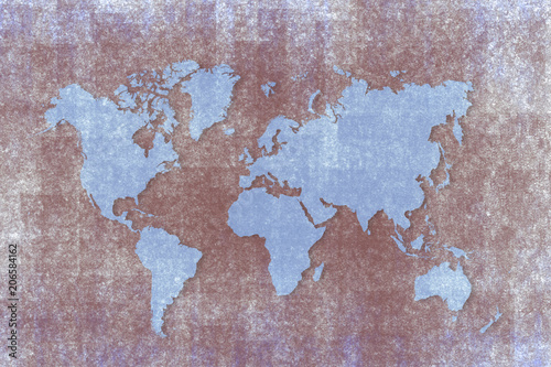 old brown map of the world  vintage background