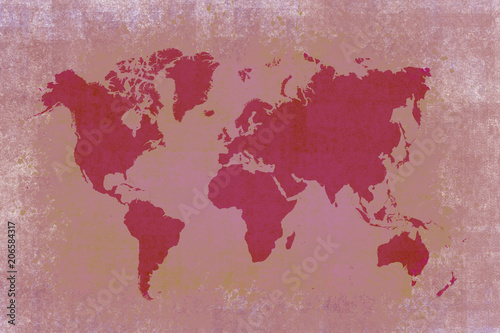 old brown map of the world  vintage background