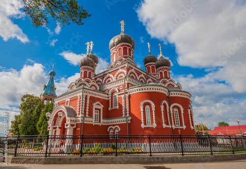 Barysaw is a small city of Belarus East of Minsk.  The main attractions and landmarks are the football stadium, and the red orthodox cathedral so similar to the Saint Basil's Cathedral in Moscow photo