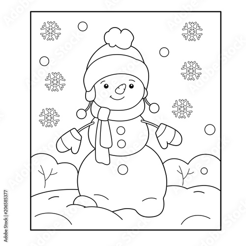 Snowman. Winter. Coloring book for kids