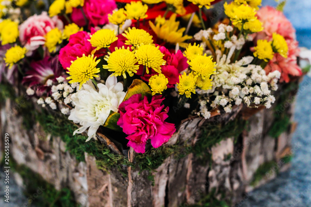 a bouquet of beautiful yellow and pink flowers ikebana a bouquet of beautiful yellow and pink flowers ikebana