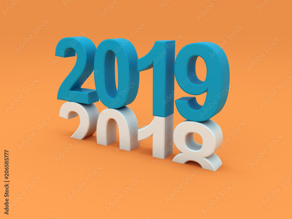 New Year 2019 - 3D Rendered Image New Year 2019 - 3D Rendered Image