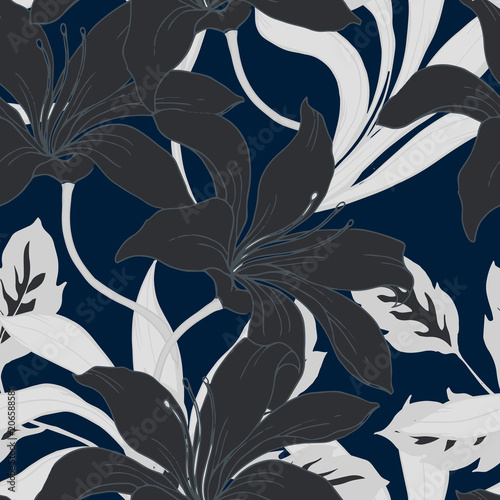 Abstract elegance pattern with floral background.