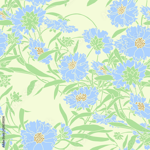 Seamless pattern with floral ornament