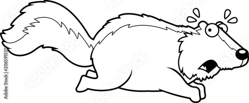 Cartoon Skunk Running Away