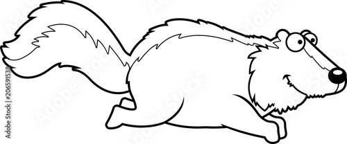 Cartoon Skunk Running