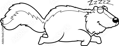 Cartoon Skunk Sleeping