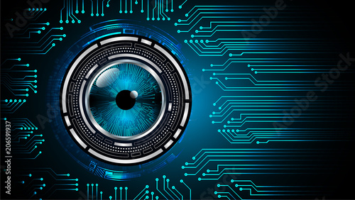 binary circuit board future technology, blue eye cyber security concept background, abstract hi speed digital internet.motion move blur. pixel vector
