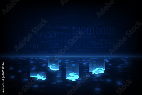 Money transfer. Global Currency. Stock Exchange. Stock vector illustration.