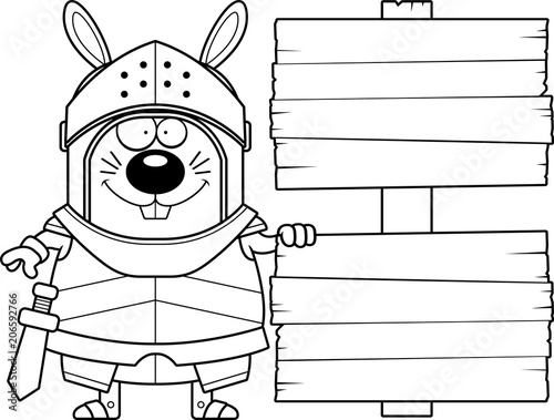 Cartoon Rabbit Knight Sign