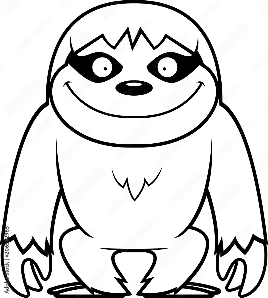 Naklejka premium Cartoon Sloth Smiling