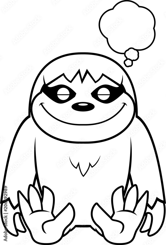 Fototapeta premium Cartoon Sloth Dreaming