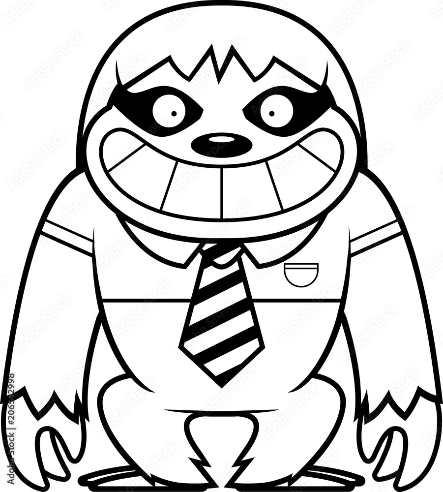 Obraz premium Cartoon Sloth Tie