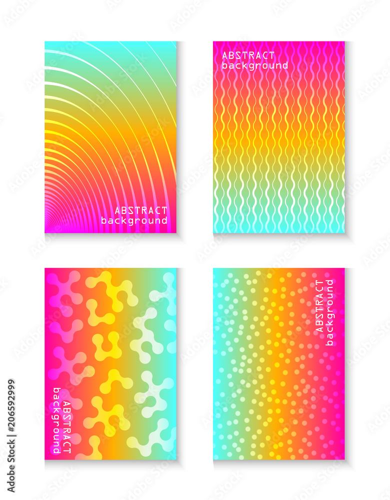 Minimal covers design. Colorful geometric patterns.