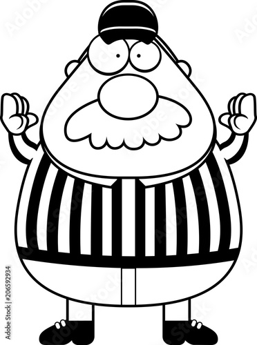 Cartoon Referee Touchdown