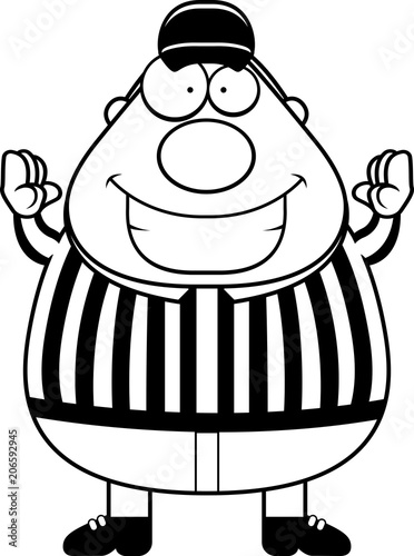 Cartoon Referee Touchdown