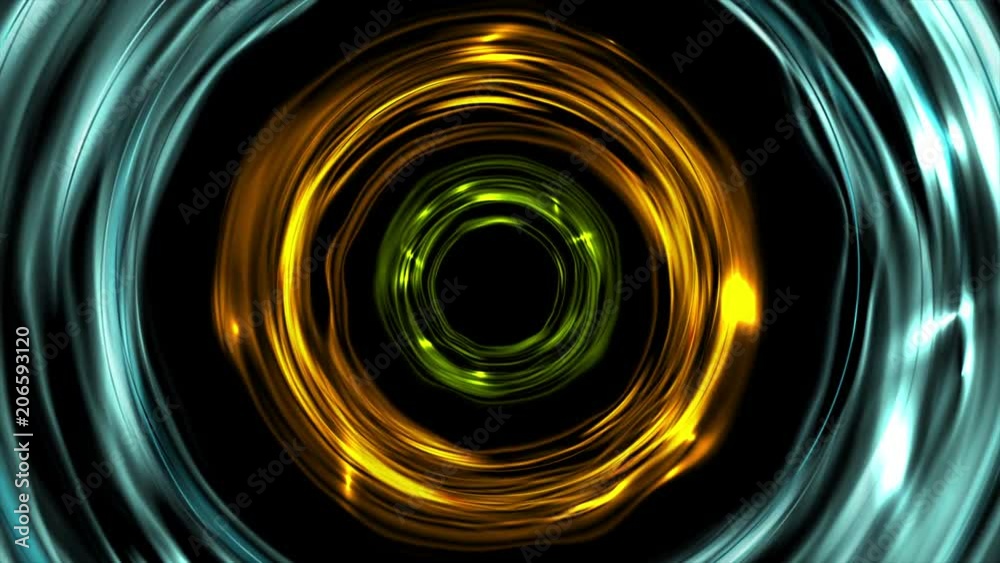 Glowing colorful ring circles seamless looping motion background