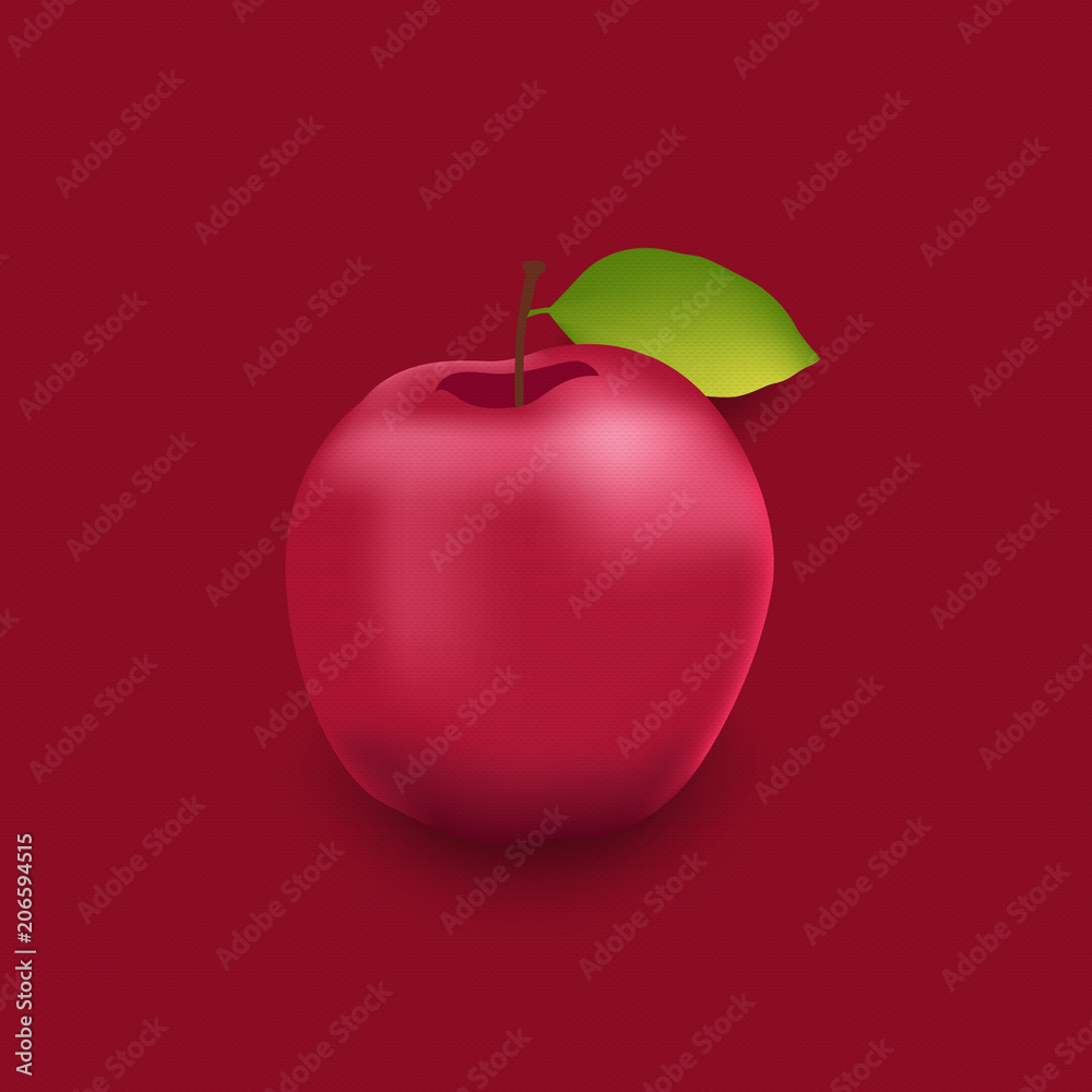 Naklejka Zilustruj pojęcie jabłko na fakturze papieru. Ilustracje wektorowe.
