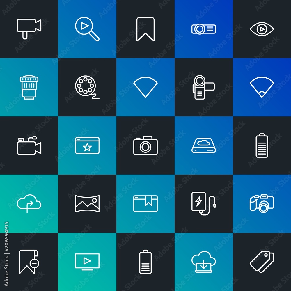 Modern Simple Set of cloud and networking, mobile, video, photos, bookmarks Vector outline Icons. Contains such Icons as and more on dark and gradient background. Fully Editable. Pixel Perfect. Modern Simple Set of cloud and networking, mobile, video, photos, bookmarks Vector outline Icons. Contains such Icons as and more on dark and gradient background. Fully Editable. Pixel Perfect.