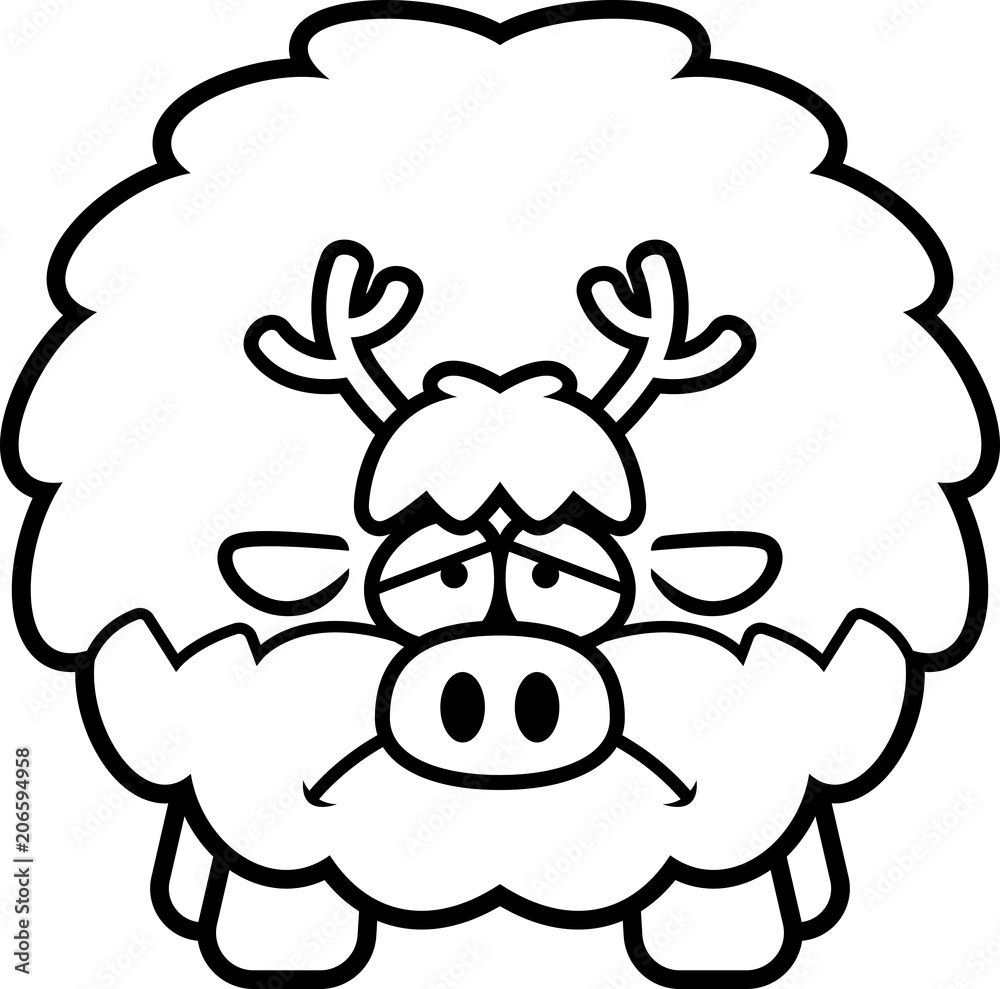 Fototapeta premium Sad Cartoon Reindeer