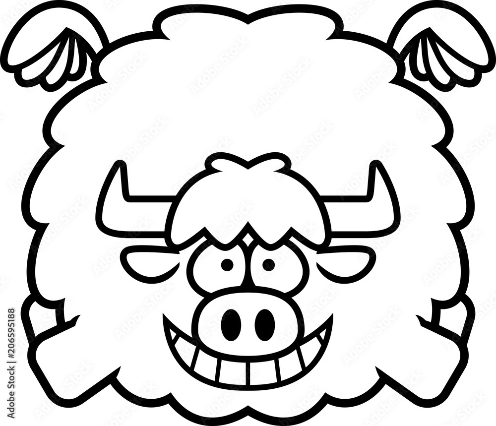 Flying Cartoon Yak Flying Cartoon Yak