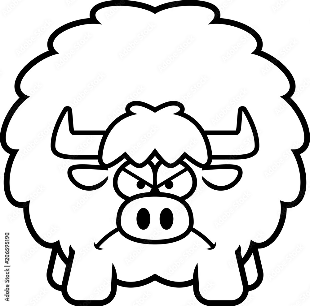 Obraz premium Angry Cartoon Yak