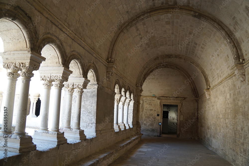 Interior at Abbaye de Montmajour in Provence in France