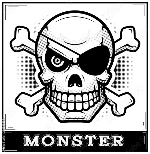 Skull and Crossbones Poster Illustration