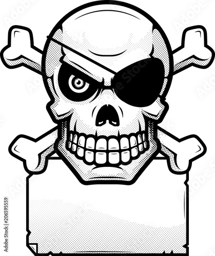 Skull and Crossbones Sign Illustration