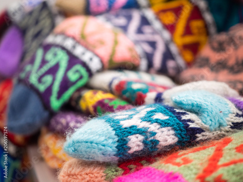 Colorful scarves in street bazaars around anatolian cities in Turkey. © DHstudio